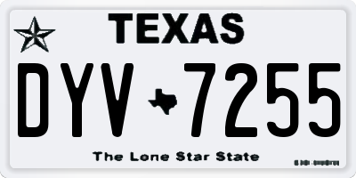 TX license plate DYV7255