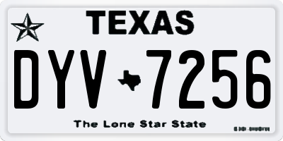 TX license plate DYV7256