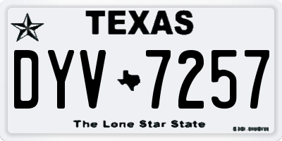 TX license plate DYV7257