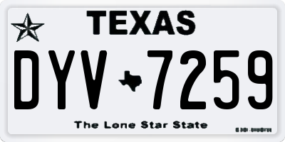 TX license plate DYV7259