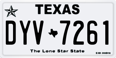 TX license plate DYV7261