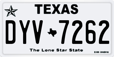 TX license plate DYV7262