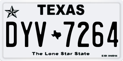 TX license plate DYV7264