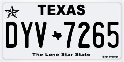 TX license plate DYV7265