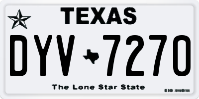 TX license plate DYV7270