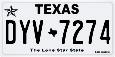 TX license plate DYV7274
