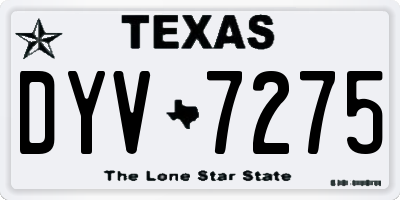 TX license plate DYV7275