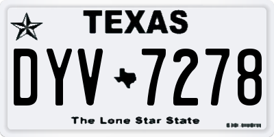 TX license plate DYV7278