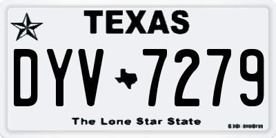 TX license plate DYV7279