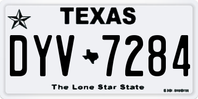 TX license plate DYV7284