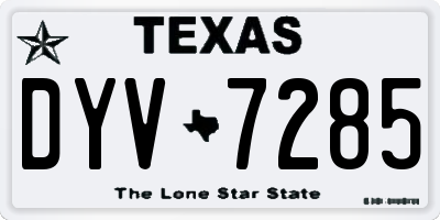 TX license plate DYV7285