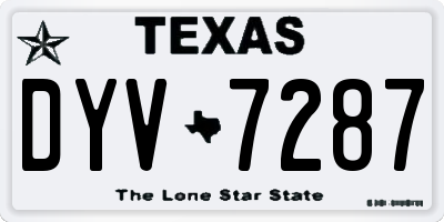 TX license plate DYV7287