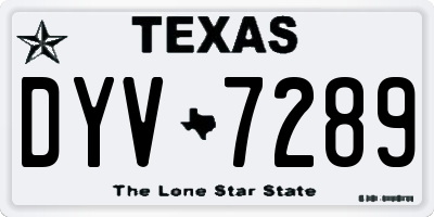 TX license plate DYV7289