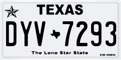 TX license plate DYV7293