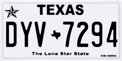 TX license plate DYV7294