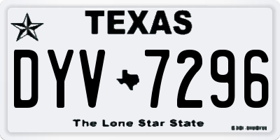 TX license plate DYV7296