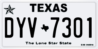 TX license plate DYV7301