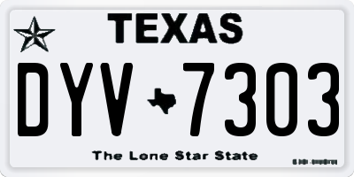 TX license plate DYV7303