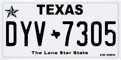 TX license plate DYV7305