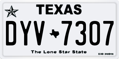 TX license plate DYV7307