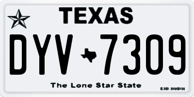 TX license plate DYV7309