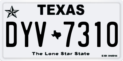 TX license plate DYV7310
