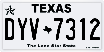 TX license plate DYV7312