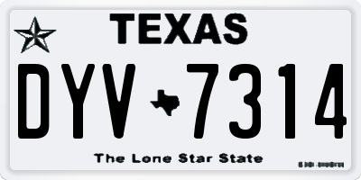 TX license plate DYV7314