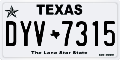 TX license plate DYV7315