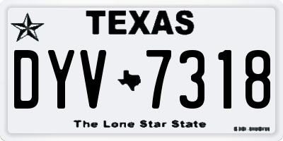 TX license plate DYV7318