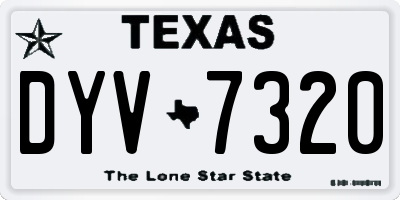 TX license plate DYV7320