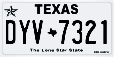 TX license plate DYV7321