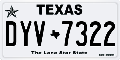 TX license plate DYV7322