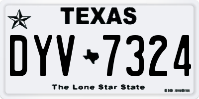 TX license plate DYV7324