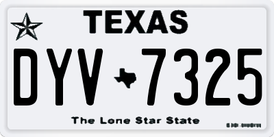 TX license plate DYV7325