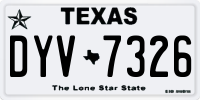 TX license plate DYV7326