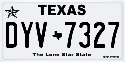 TX license plate DYV7327
