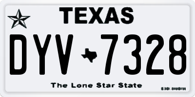 TX license plate DYV7328