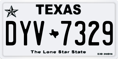 TX license plate DYV7329