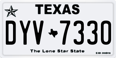 TX license plate DYV7330