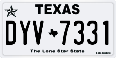 TX license plate DYV7331