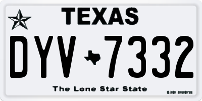 TX license plate DYV7332
