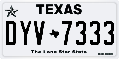 TX license plate DYV7333