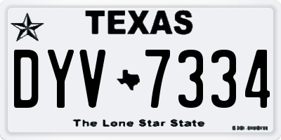 TX license plate DYV7334