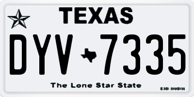 TX license plate DYV7335