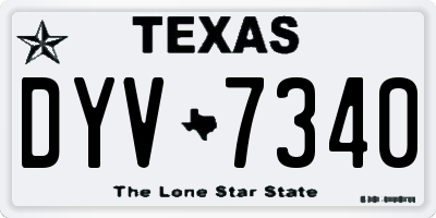TX license plate DYV7340