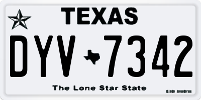TX license plate DYV7342
