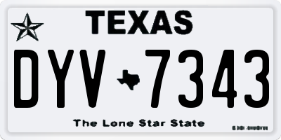 TX license plate DYV7343