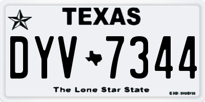 TX license plate DYV7344