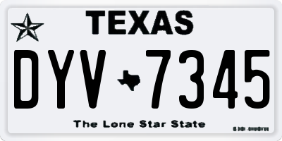 TX license plate DYV7345